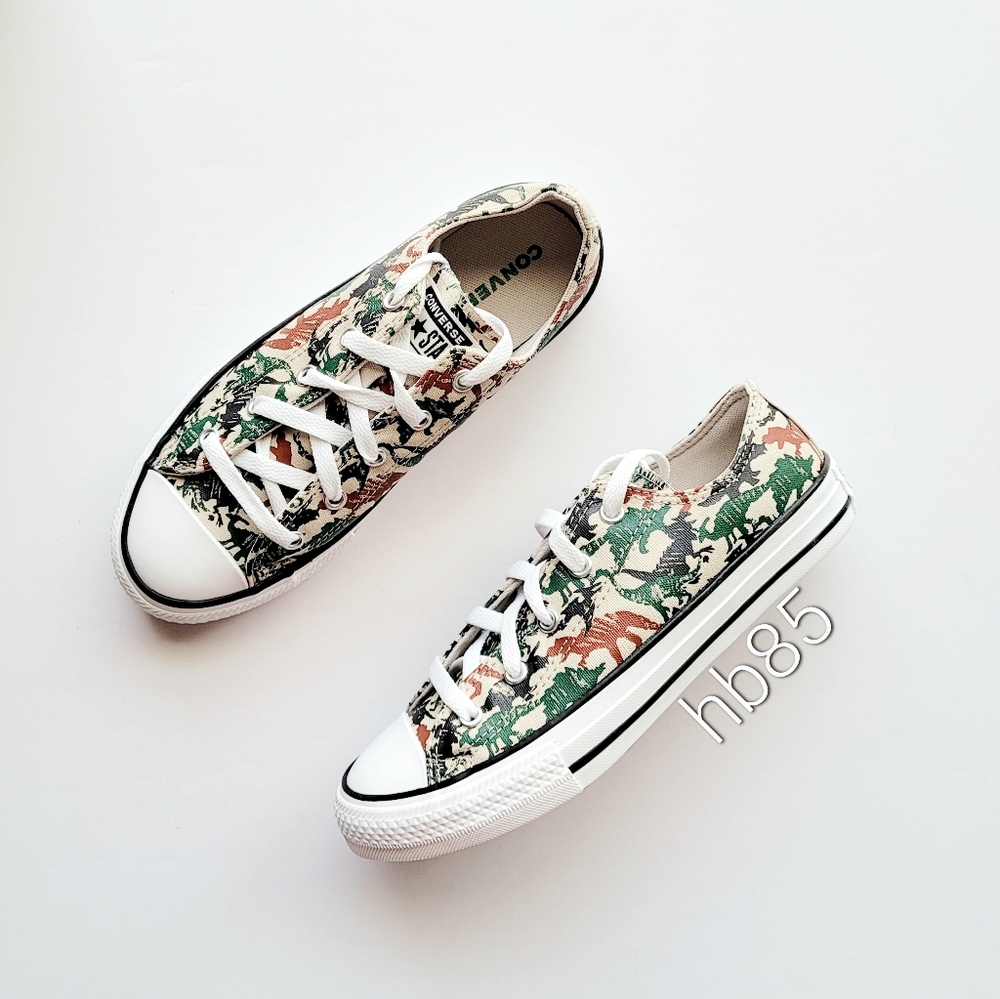 Converse CTAS OX Dinosaurs String White Berry Youth 4